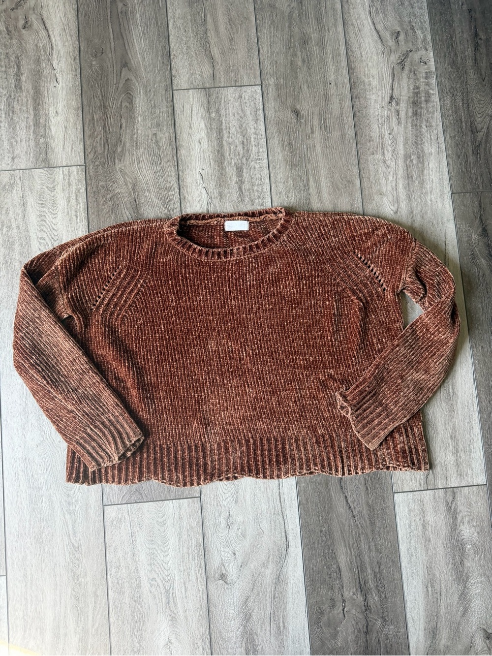 Altar’d State- Oversized Cropped Cozy Chenille Crewneck Sweater-Fall Ready!